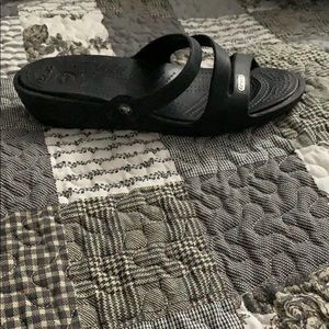 Crocs sandals black mini wedge